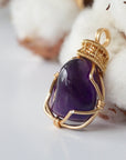 Amethyst Necklace - Gold Plated Setting Designs by Nature Gems