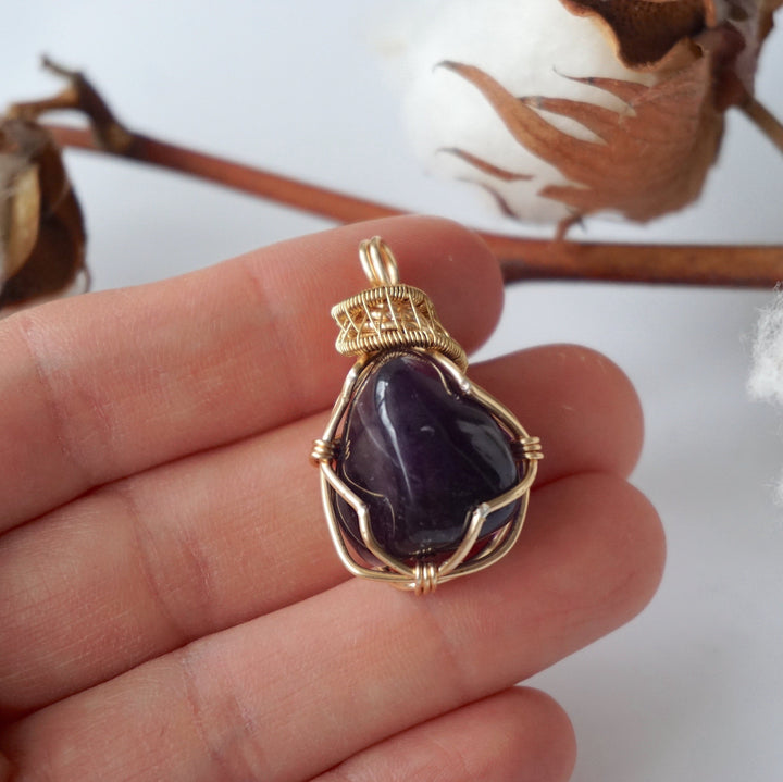 Amethyst Necklace - Gold Plated Setting Designs by Nature Gems