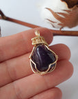 Amethyst Necklace - Gold Plated Setting Designs by Nature Gems