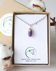 Amethyst Necklace - Sterling Silver Plated Designs by Nature Gems