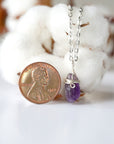 Amethyst Necklace - Sterling Silver Plated Designs by Nature Gems