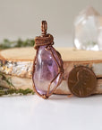 Amethyst Pendant Necklace - Antique Bronze DesignsbyNatureGems