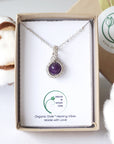 Amethyst Sterling Silver Plated Charm Necklace DesignsbyNatureGems