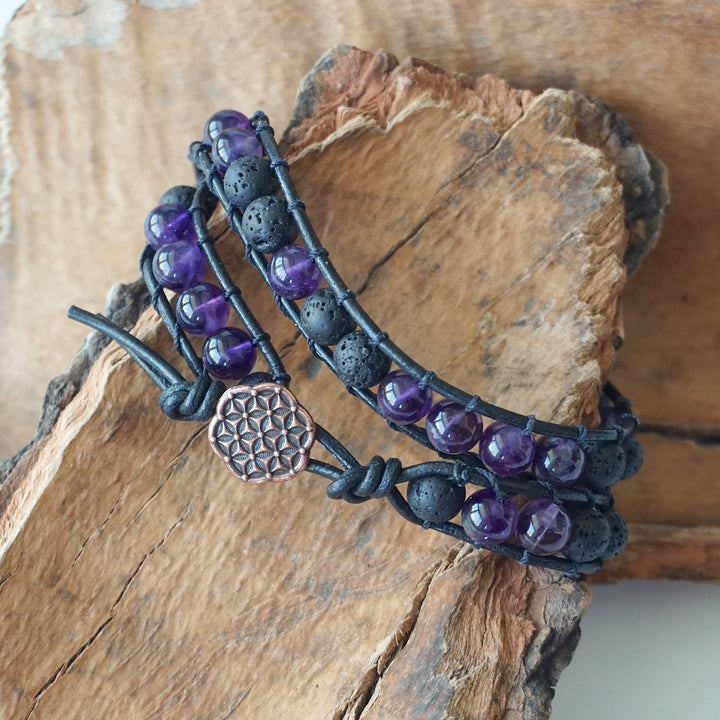 Amethyst Wrap Bracelet - Aromatherapy Designs by Nature Gems
