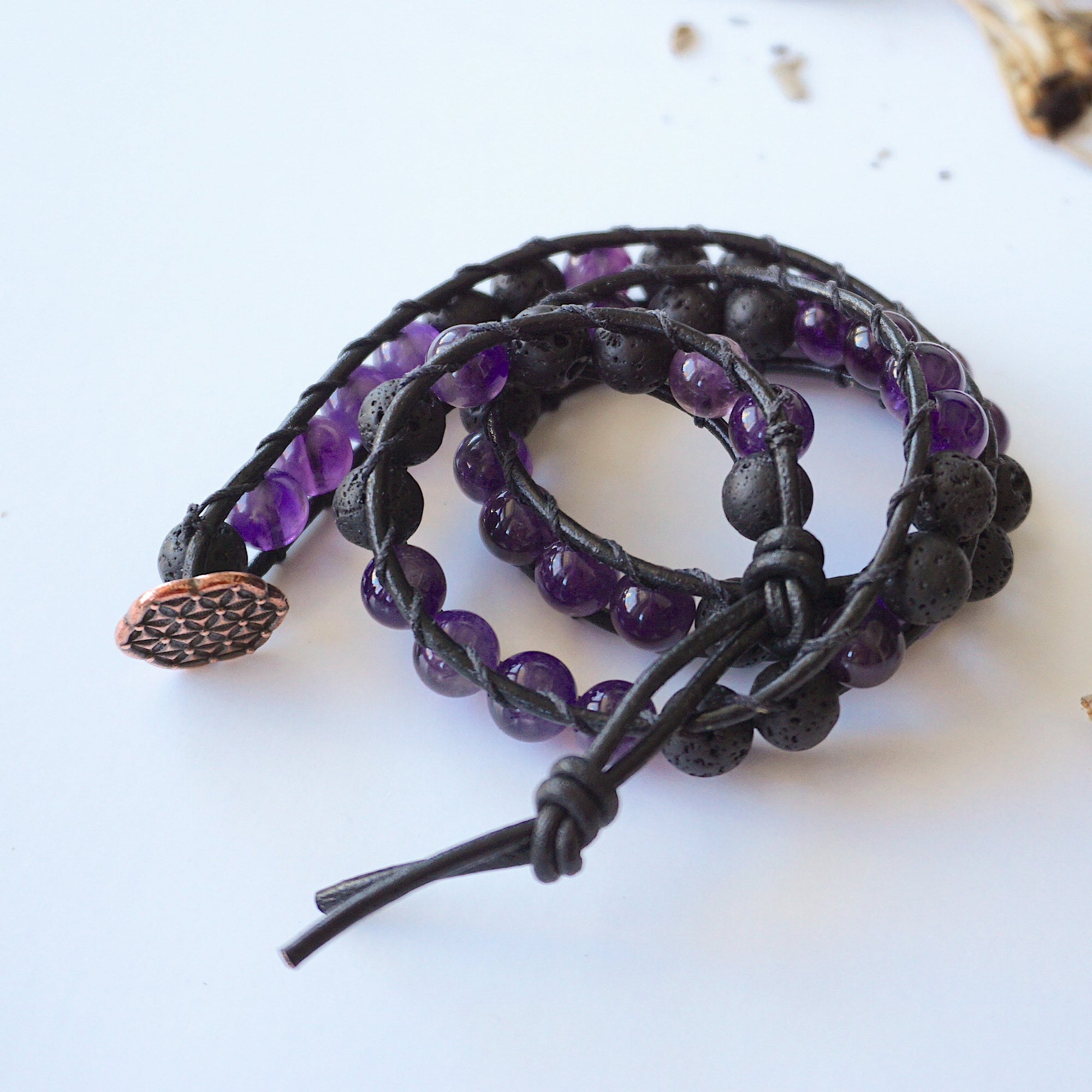 Amethyst Wrap Bracelet - Aromatherapy Designs by Nature Gems