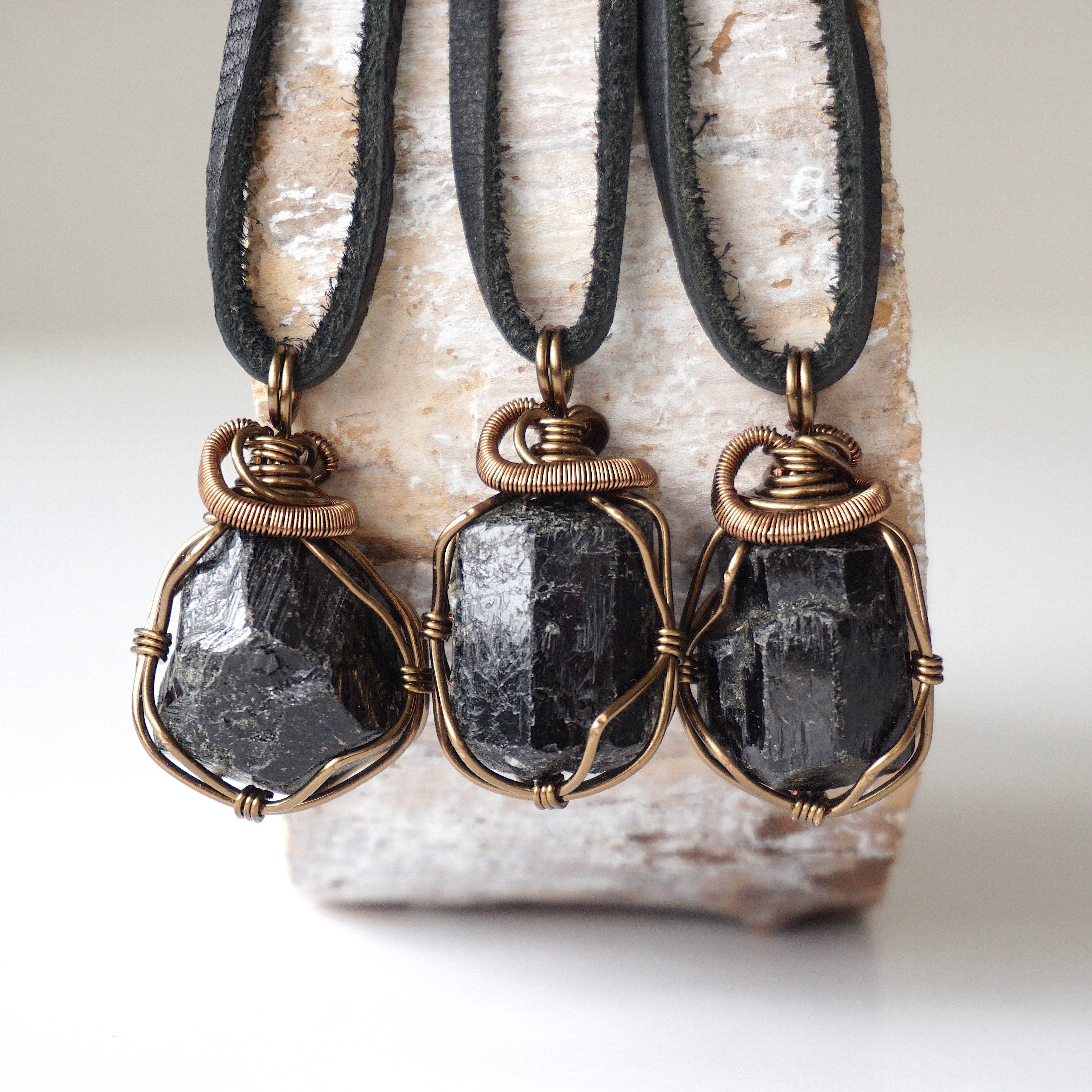 Antique Bronze Black Tourmaline Necklace – Designs by Nature Gems