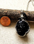 Apache Tears Obsidian Crystal Necklace DesignsbyNatureGems