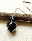 Apache Tears Obsidian Crystal Necklace DesignsbyNatureGems