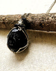 Apache Tears Obsidian Crystal Necklace DesignsbyNatureGems