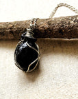 Apache Tears Obsidian Crystal Necklace DesignsbyNatureGems