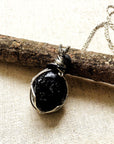 Apache Tears Obsidian Crystal Necklace DesignsbyNatureGems