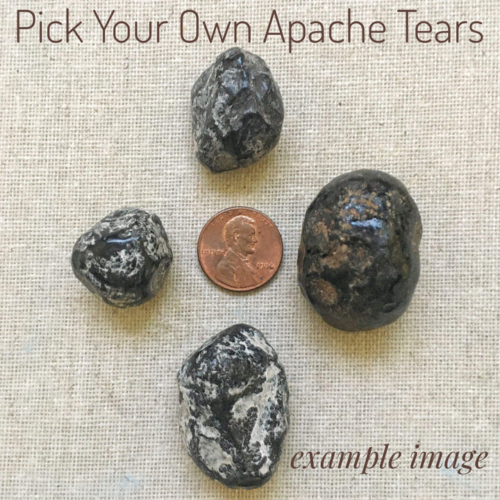 Apache Tears Obsidian Crystal Necklace DesignsbyNatureGems