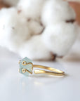 Aquamarine Adjustable Ring - 14k Gold Filled Metal Designs by Nature Gems