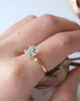 Aquamarine Adjustable Ring - 14k Gold Filled Metal Designs by Nature Gems