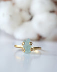 Aquamarine Adjustable Ring - 14k Gold Filled Metal Designs by Nature Gems