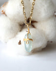 Aquamarine Charm Necklace - Gold-Plated Designs by Nature Gems