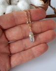 Aquamarine Charm Necklace - Gold-Plated Designs by Nature Gems