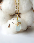 Aquamarine Charm Necklace - Gold-Plated Designs by Nature Gems