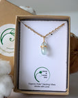 Aquamarine Charm Necklace - Gold-Plated Designs by Nature Gems