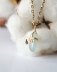 Aquamarine Charm Necklace - Gold-Plated Designs by Nature Gems