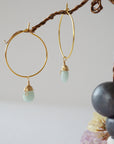 Aquamarine Gold Plated Hoop Earring Designs by Nature Gems