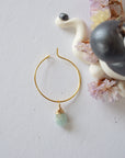 Aquamarine Gold Plated Hoop Earring Designs by Nature Gems