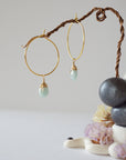 Aquamarine Gold Plated Hoop Earring Designs by Nature Gems