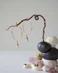 Aquamarine Gold Plated Hoop Earring Designs by Nature Gems