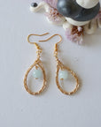 Aquamarine Gold Plated Round Wire Earring Designs by Nature Gems