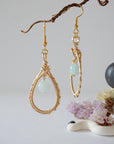 Aquamarine Gold Plated Round Wire Earring Designs by Nature Gems