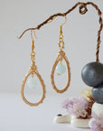 Aquamarine Gold Plated Round Wire Earring Designs by Nature Gems