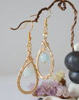 Aquamarine Gold Plated Round Wire Earring Designs by Nature Gems