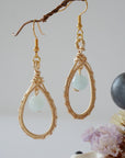 Aquamarine Gold Plated Round Wire Earring Designs by Nature Gems