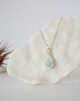 Aquamarine Silver Plated Bead Charm Necklace Designs by Nature Gems