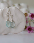 Aquamarine Sterling Silver Drop Earrings Designs by Nature Gems