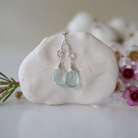 Aquamarine Sterling Silver Drop Earrings Designs by Nature Gems
