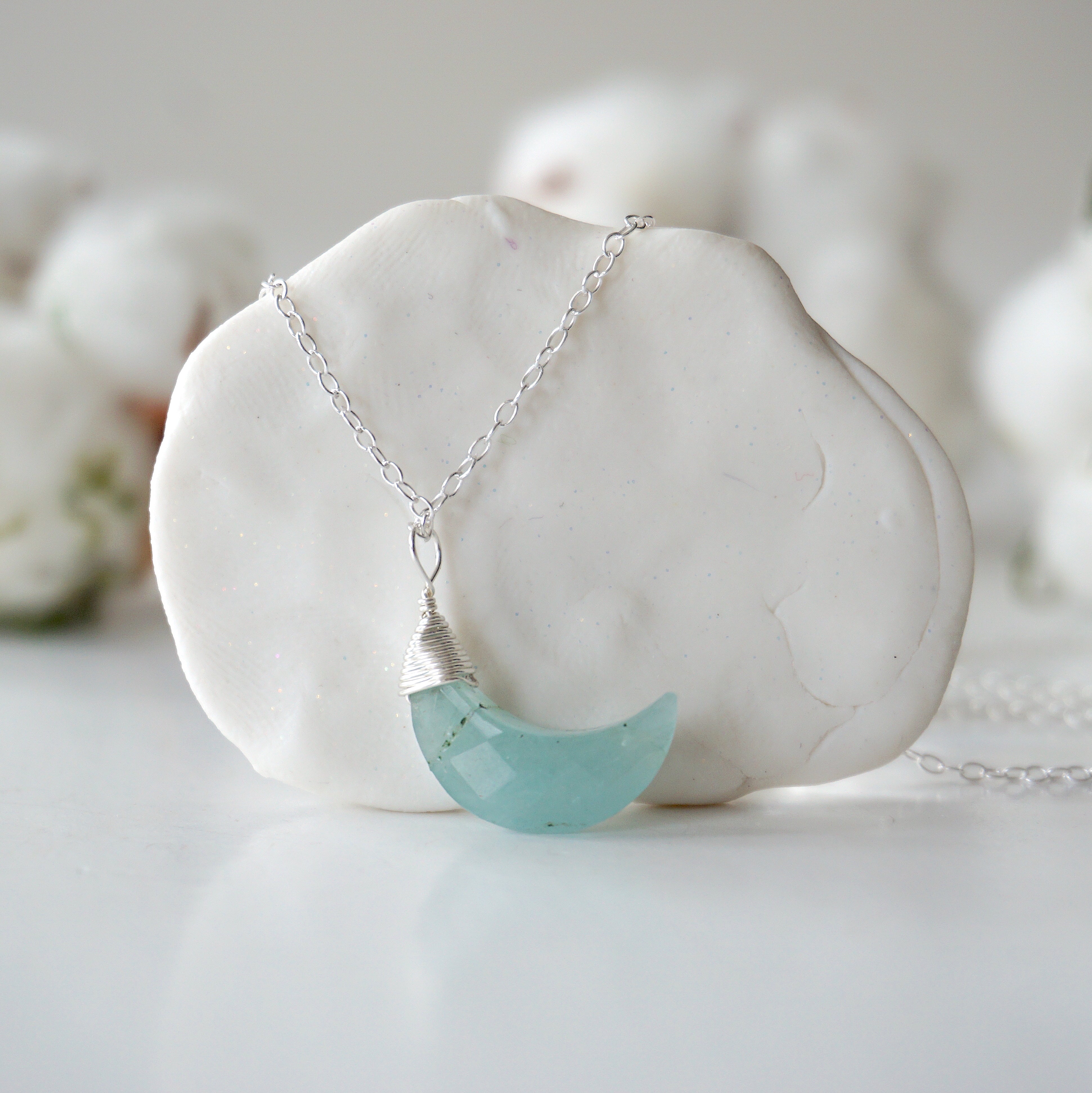 Cushion shape aquamarine Pendant - Shraddha Shree Gems