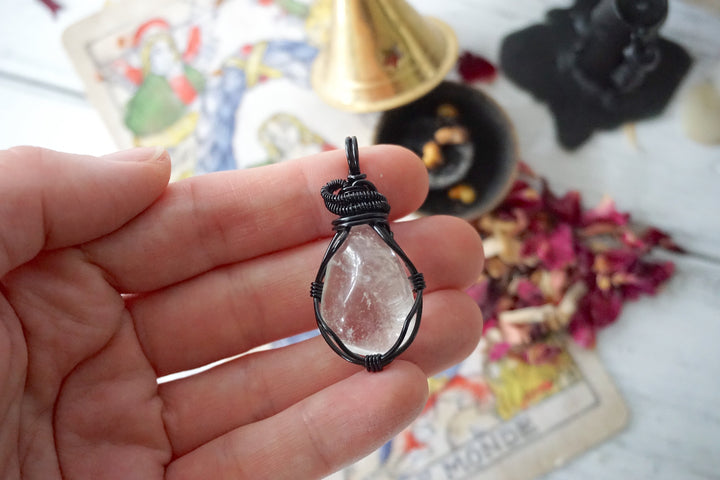 AURA FOUNDATION COLLECTION - Clear Quartz Crystal Necklace Designs by Nature Gems
