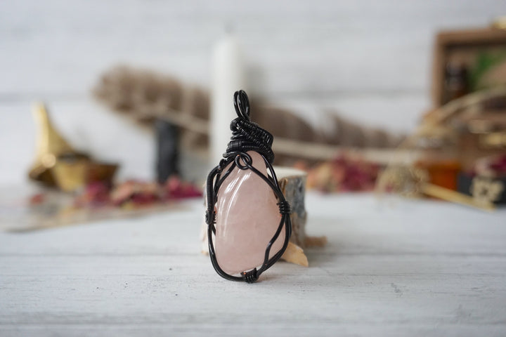 AURA FOUNDATION COLLECTION - Rose Quartz Crystal Necklace Designs by Nature Gems