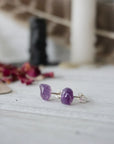 AURA STUD EARRINGS COLLECTION - Amethyst Crystal Earrings Designs by Nature Gems