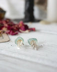 AURA STUD EARRINGS COLLECTION - Green Fluorite Crystal Earrings Designs by Nature Gems