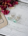 AURA STUD EARRINGS COLLECTION - Green Fluorite Crystal Earrings Designs by Nature Gems