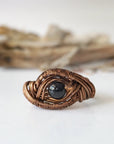Black Tourmaline Ring-Antique Bronze Designs by Nature Gems