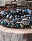 Bloodstone and Pyrite Wrap Bracelet DesignsbyNatureGems