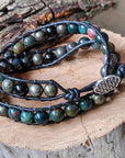 Bloodstone and Pyrite Wrap Bracelet DesignsbyNatureGems