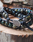 Bloodstone and Pyrite Wrap Bracelet DesignsbyNatureGems