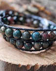 Bloodstone and Pyrite Wrap Bracelet DesignsbyNatureGems