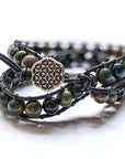 Bloodstone and Pyrite Wrap Bracelet DesignsbyNatureGems