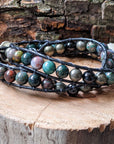 Bloodstone and Pyrite Wrap Bracelet DesignsbyNatureGems