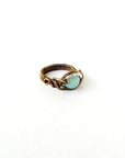 Blue Amazonite Healing Crystal Statement Ring in Antique Bronze DesignsbyNatureGems